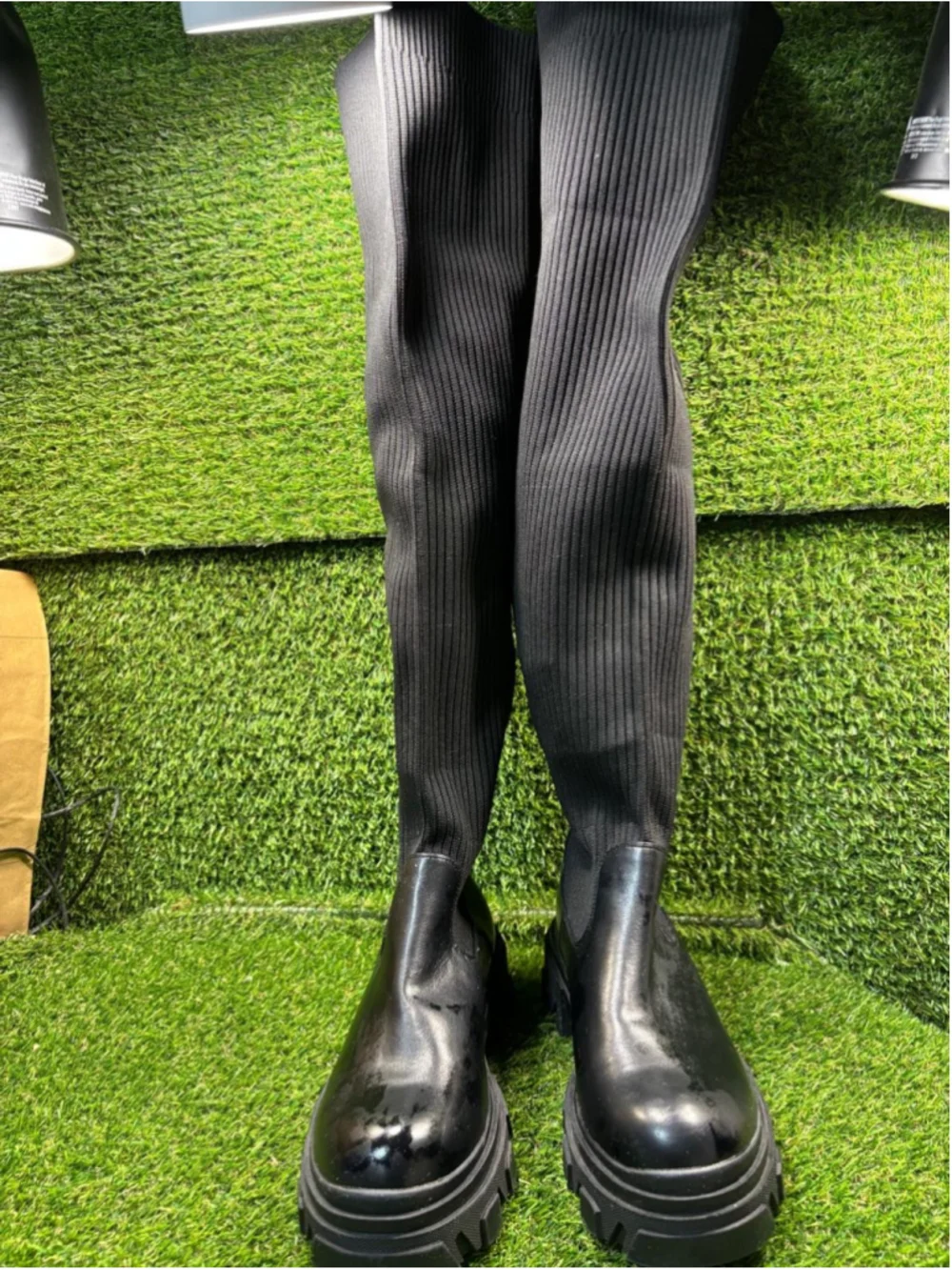 Women's DREAMPAIRS Over the Knee Boots Size 9.5 Black #1043